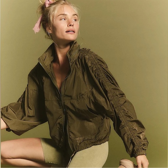 BOGO! Free People FP Movement Way Home Packable Jacket Hood Olive Green Small - Picture 2 of 15